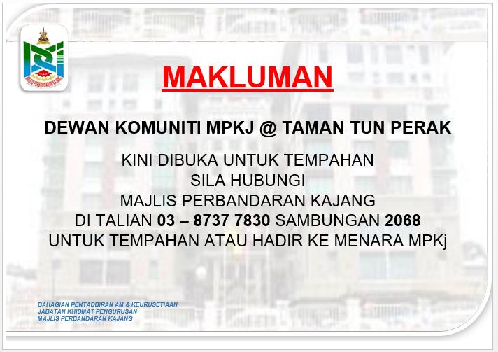 dewan komuniti taman tun perak